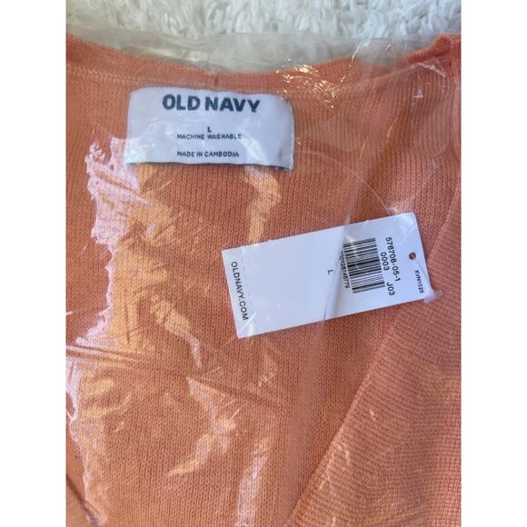 Old Navy Womens Large Daybreak Orange Bell Sleeve VNeck Sweater NEW Large - Picture 4 of 7